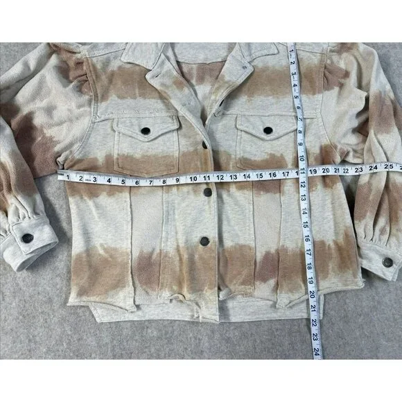Women’s Anthropologie POL Tie Dye Jacket Bohemian Raw Edges Size M Distressed - Picture 9 of 13